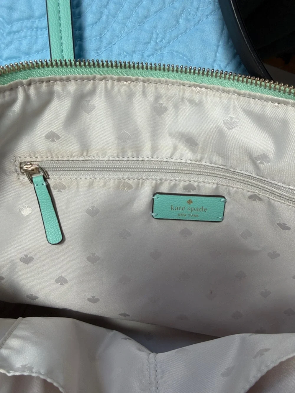 kate spade Mint Green Tote with Accent Scarf 11 x 10 - Picture 9 of 12